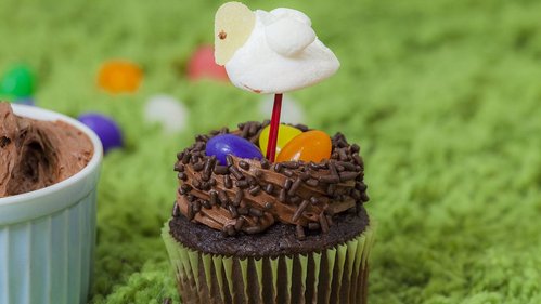 Cupcakes De Nido De Pájaro De Pascua